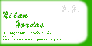 milan hordos business card
